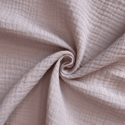 Ткань Муслин Жатый (Ширина 1,4м), цвет Пыльно-Розовый (на отрез) в Альметьевске