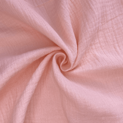 Ткань Муслин Жатый (Ширина 1,4м), цвет Нежно-Розовый (на отрез) в Альметьевске