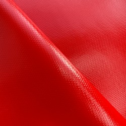 Ткань ПВХ 600 гр/м2 плотная (Ширина 1,5м), цвет Красный (на отрез) в Альметьевске