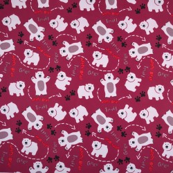 Ткань Oxford 600D PU (Ширина 1,48м), принт &quot;Белые мишки&quot; (на отрез) в Альметьевске