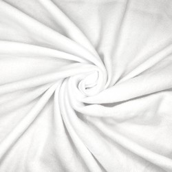 Ткань Флис Односторонний 130 гр/м2 (Ширина 150см), цвет Белый (на отрез) в Альметьевске