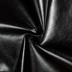 Ткань Дерматин (Кожзам) для мебели (Ширина 138см), цвет Черный (на отрез) в Альметьевске