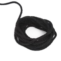 Шнур для одежды тип 2, цвет Чёрный (плетено-вязаный/полиэфир)  в Альметьевске